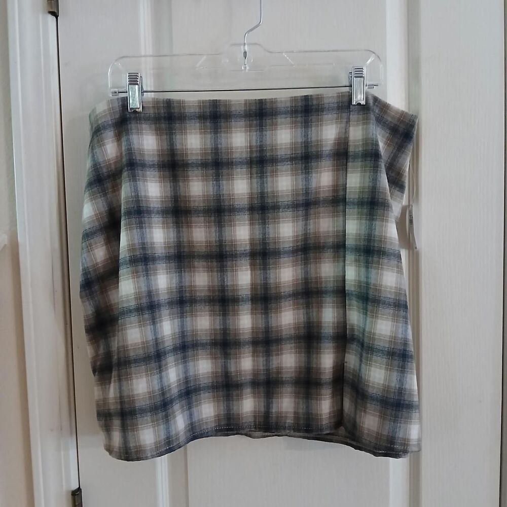 NWT Old Navy Academic Plaid Straight Flannel Mini Skirt XL Indie Y2K School Girl